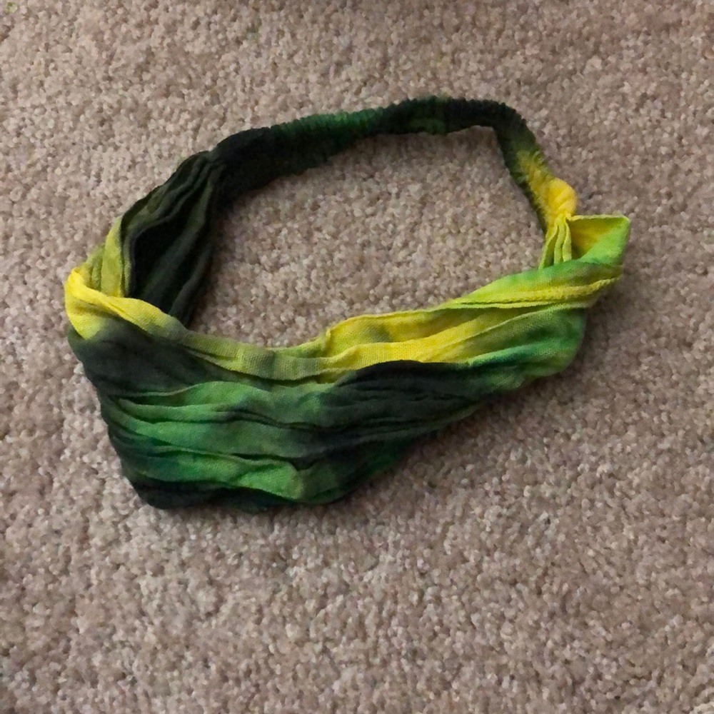 3 for $12 Green and Yellow Tie-Dye Headband